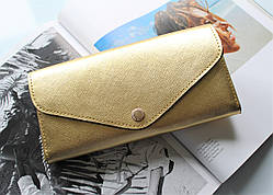 Шкіряний жіночий гаманець ручної роботи "Fenice" золотий