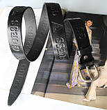 Жіночий шкіряний ремінь Guess чорний, фото 3