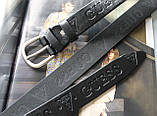 Жіночий шкіряний ремінь Guess чорний, фото 4