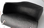 Жіноча шкіряна сумка з тисненням під крокодила чорна, фото 6