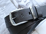 Шкіряний ремінь Massimo чорний унісекс, фото 2