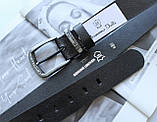 Шкіряний ремінь Massimo чорний унісекс, фото 3