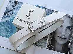 Жіночий ремінь YVSL білий