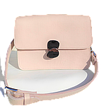 Жіноча шкіряна сумка "Saffiano" пудра, фото 5