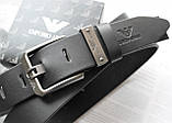Чоловічий ремінь Armani чорний, фото 2