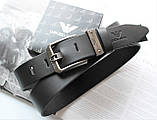 Чоловічий ремінь Armani чорний, фото 3