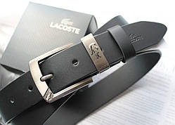 Чоловічий шкіряний ремінь Lacoste в коробці