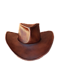 Ковбойський шкіряний капелюх ручної роботи коричневий, фото 4