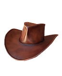 Ковбойський шкіряний капелюх ручної роботи коричневий, фото 5