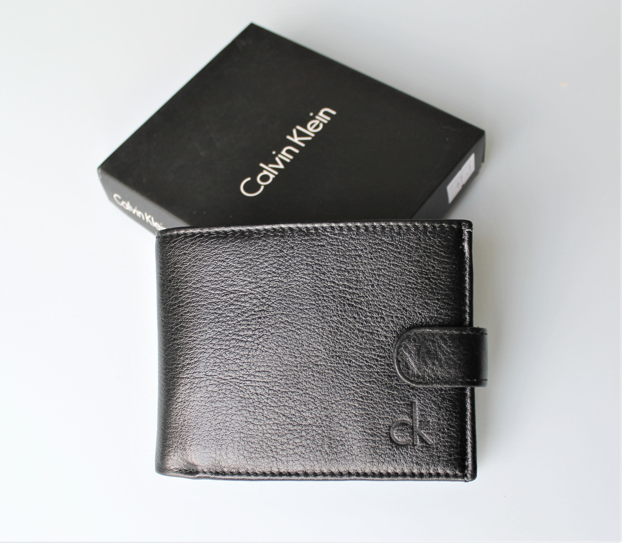 Чоловічий шкіряний гаманець CK у коробці, фото 1