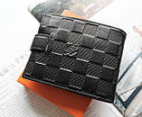 Чоловічий шкіряний гаманець LV чорний, фото 4