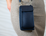 Жіноча шкіряна сумка-гаманець через плече "Ricambio" синя, фото 3