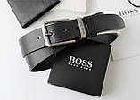 Мужской подарочный набор BOSS кошелек + ремень, фото 2