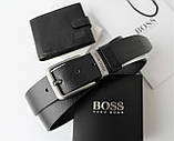 Мужской подарочный набор BOSS кошелек + ремень, фото 9