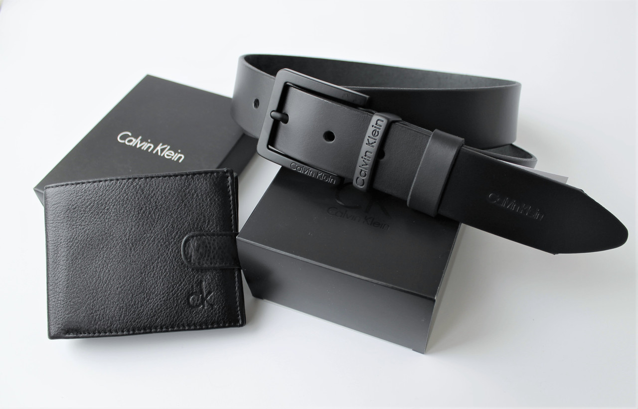Чоловічий подарунковий набір гаманець і ремінь Calvin Klein, фото 1