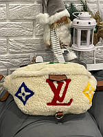 Сумка бананка Louis Vuitton Bumbag хутряна colors