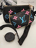 Жіноча сумка 3в1 louis vuitton multi pochette black, фото 2