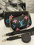Жіноча сумка 3в1 louis vuitton multi pochette black, фото 3