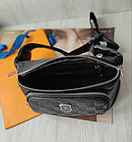 Чоловіча шкіряна сумка бананка Louis Vuitton чорна, фото 4