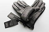 Чоловічі шкіряні рукавички, підкладка махра, фото 4