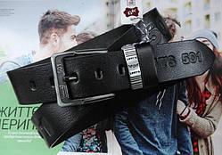Чоловічий ремінь із тисненням LEVIS чорний