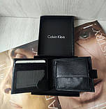 Чоловічий подарунковий набір Calvin Klein шкіряний ремінь і гаманець, фото 4