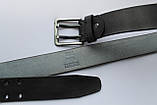 Чоловічий шкіряний ремінь для джинсів подвійна пряжка, фото 2