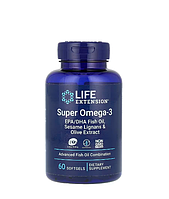 Жирні кислоти Life Extension Super Omega-3 EPA/DHA Fish oil, Sesame Lignans&Olive Extract - 60 капс