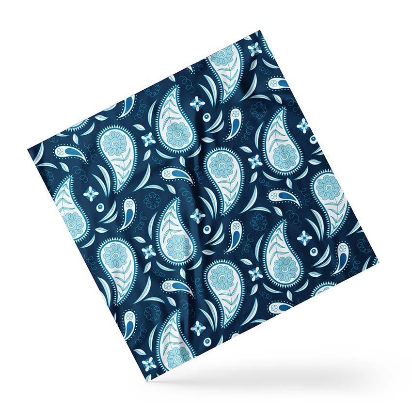 Хустка на голову і шию «Сині візерунки. Blue patterns»