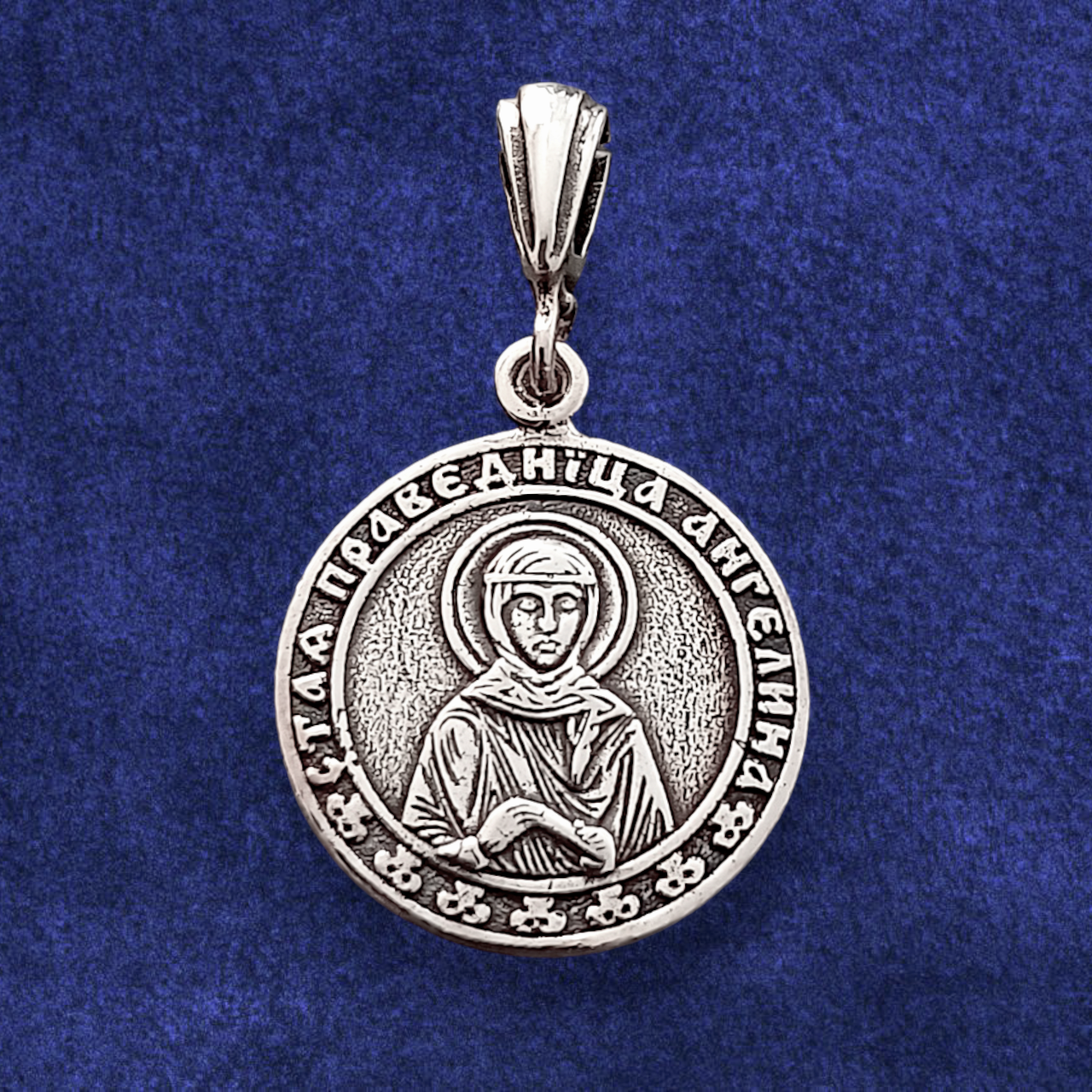 Ангеліна свята праведниця, срібний медальйон 3.6 г, фото 1