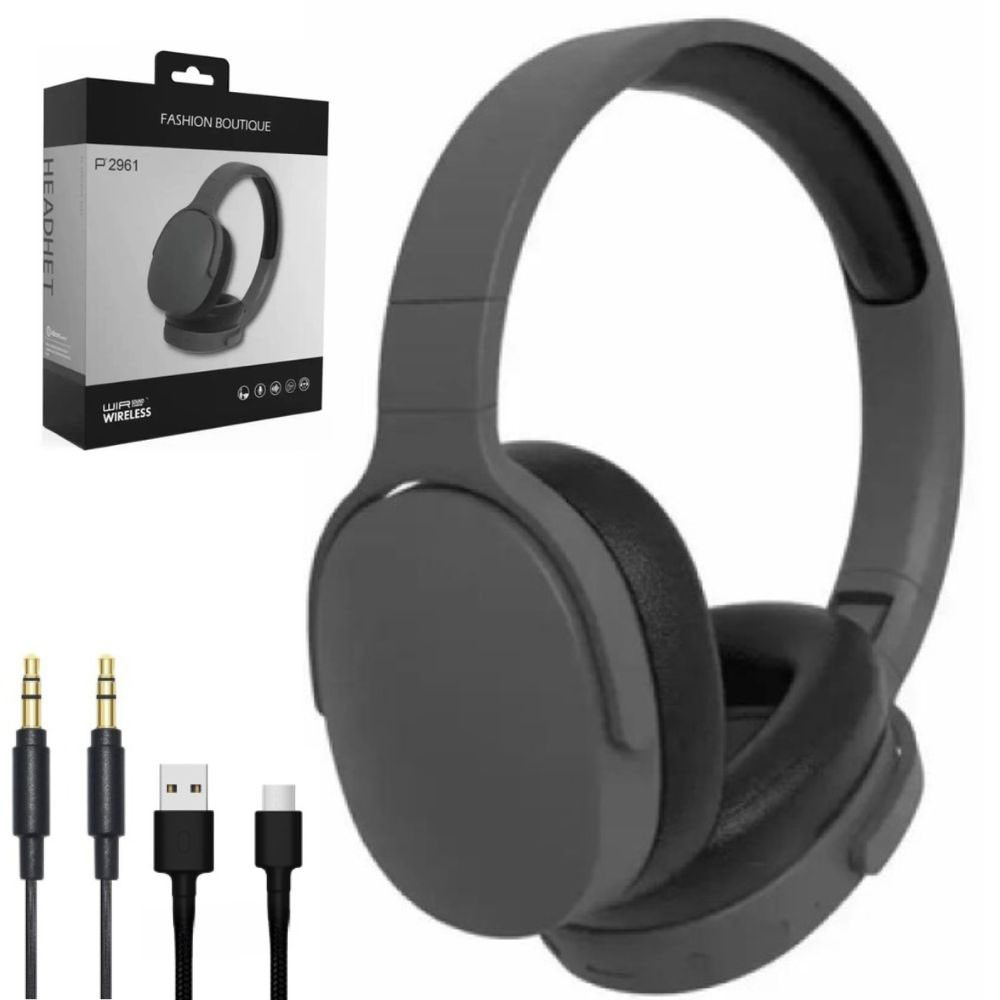 Беспроводные наушники с Bluetooth и микрофоном, 2961BT, Серые / Блютуз ...
