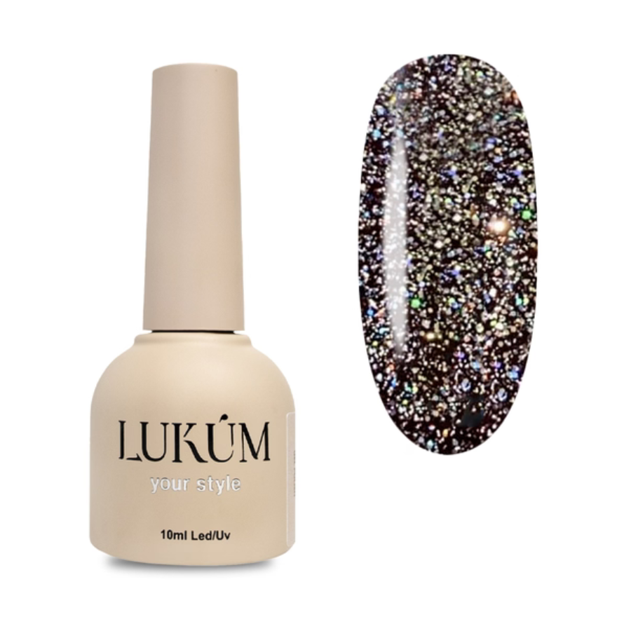 Топ з блискітками для гель лаку Lukum Flashing Top № 01 10 мл, фото 1