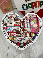 Праздничный набор «Kinder и Ferrero» | Сладкий сюрприз в форме сердца | Коробка-сюрприз Kinder