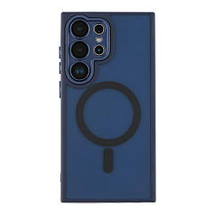 Чохол TPU+PC Magnetic Matte Camera Lens with Magsafe для Samsung Galaxy S25+ 5G (S936) Колір Dark Blue