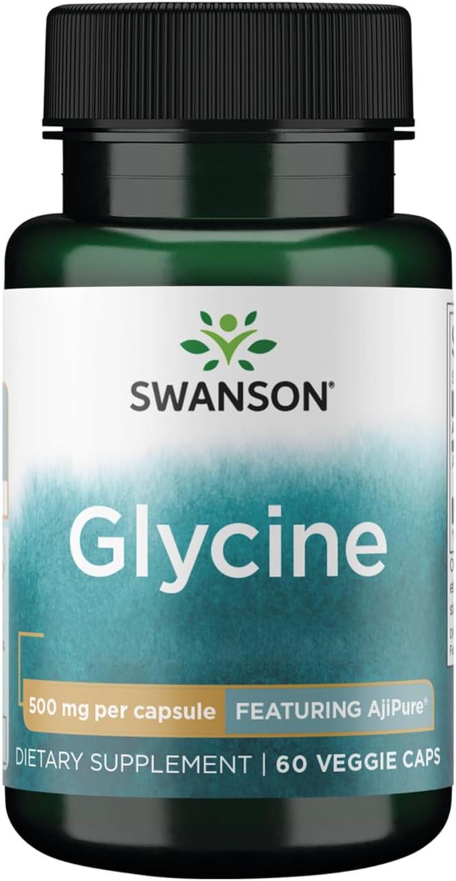 Гліцин Swanson Glycine, 500 mg, 60 Veggie Caps