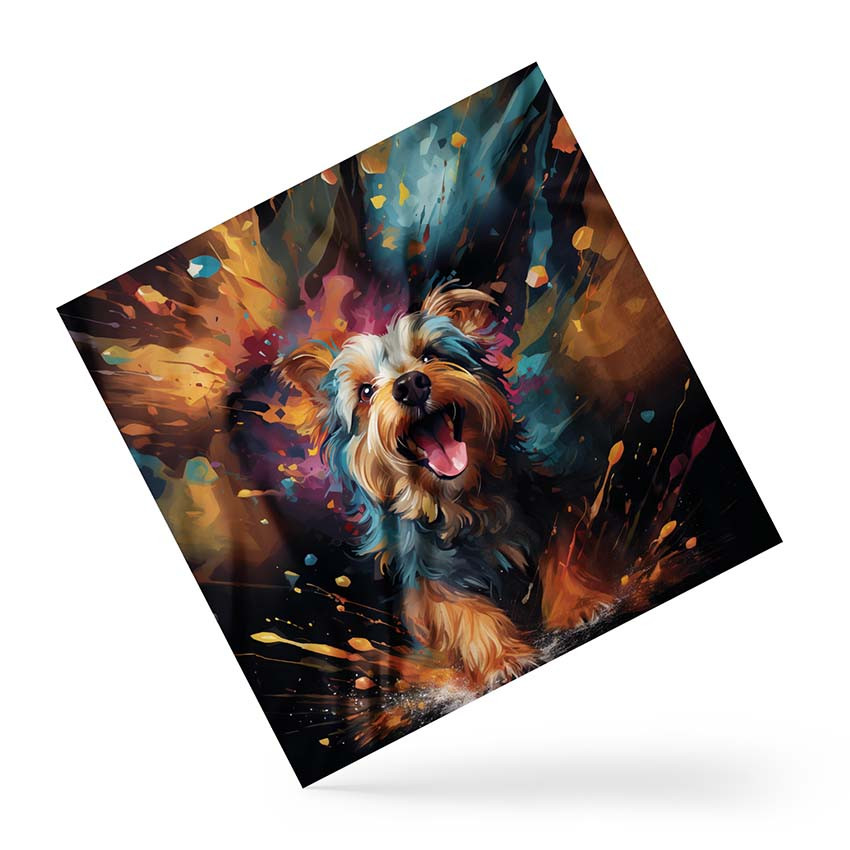 Хустка на голову і шию «Йоркширський тер’єр у фарбах. Yorkshire terrier in paints»