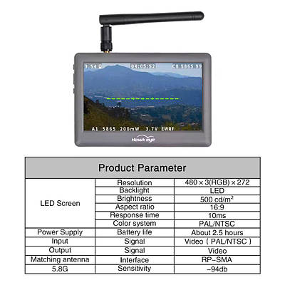 Монитор FPV Hawkeye Little Pilot 4 DVR 5.8GHz 48 каналов 5