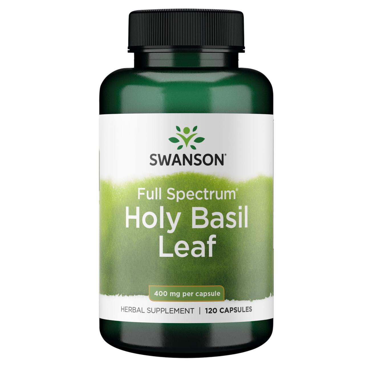 Базилік священний Swanson Full Spectrum, Holy Basil Leaf, 400 mg, 120 Capsules