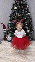 Спідниця-пачка для дівчинки з шести шарів червоного фатину р.86-146