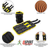 Обтяжувачі для ніг та рук (манжети для фітнесу та бігу) OSPORT Lite 2шт по 3кг (FI-0001-3), фото 2