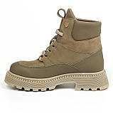 Черевики бежеві жіночі зі шнурівкою шкіряні на вовні Mida 240609(672ш) розмір 36, фото 2