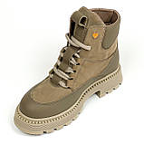 Черевики бежеві жіночі зі шнурівкою шкіряні на вовні Mida 240609(672ш) розмір 36, фото 8