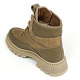 Черевики бежеві жіночі зі шнурівкою шкіряні на вовні Mida 240609(672ш) розмір 36, фото 5