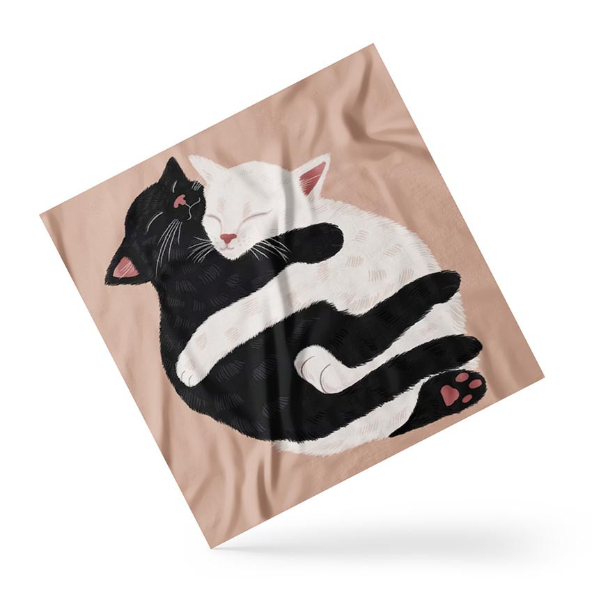 Хустка на голову і шию «Котики обіймаються. Kittens hug»