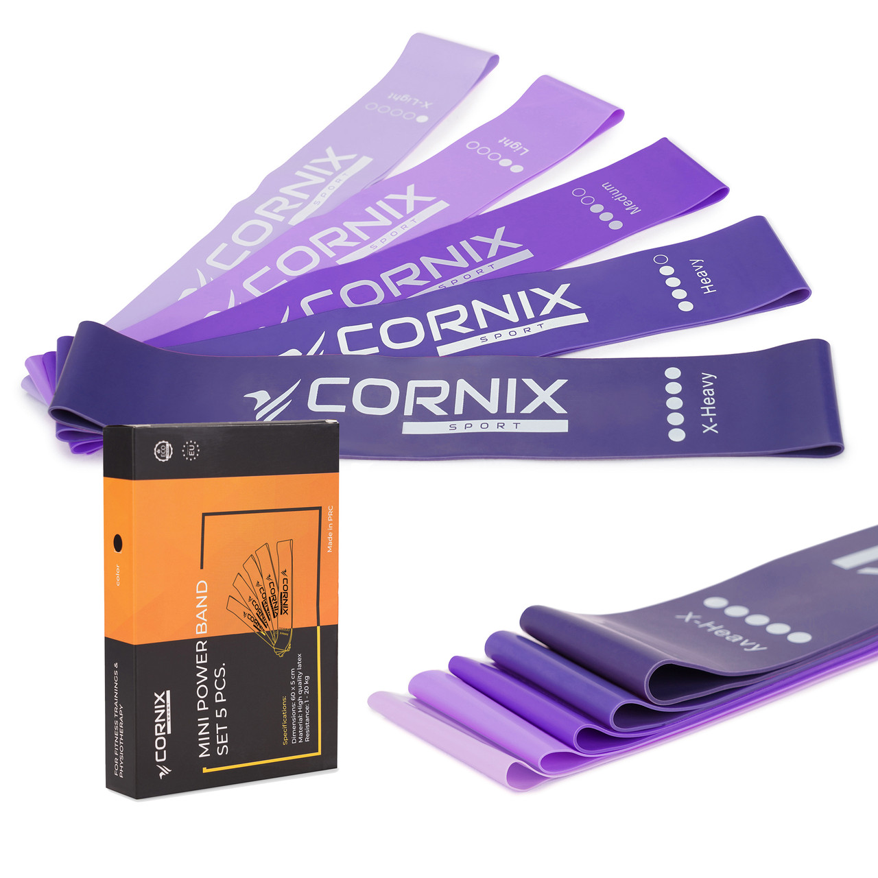 Резинки для фітнесу Cornix Mini Power Band набір 5 шт 1-20 кг XR-0253, фото 1