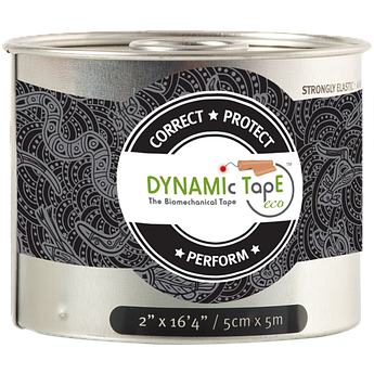 Біомеханічний тейп Dynamic Tape 5 см х 5 м Eco чорний з сірим тату