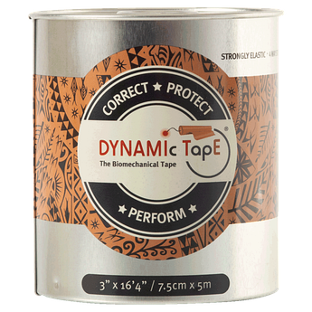 Біомеханічний тейп Dynamic Tape 7,5 см х 5 м бежевий з чорним тату