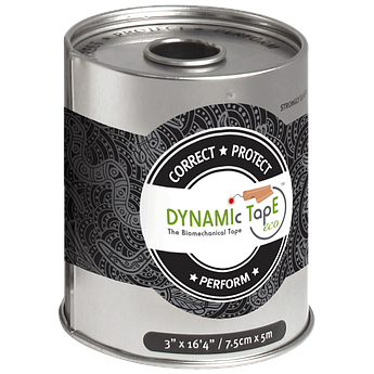 Біомеханічний тейп Dynamic Tape 7,5 см х 5 м Eco чорний з сірим тату