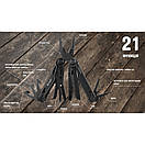 Мультитул Multi Tool Ganzo G303-B 21 функція/ Чорний туристичний мультитул пасатижі/ Армійський мультитул з набором змінних біт, фото 7