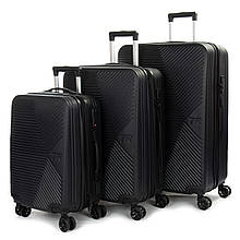 Набір дорожніх валіз Fashion, чорний